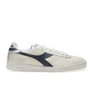 Diadora Game L Low Waxed, Scarpe Low-Top Unisex – Adulto, Bianco (Bianco/Blu Mar Caspio), 45 EU