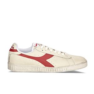 Diadora Game L Low Waxed, Scarpe Low-Top Unisex – Adulto, Bianco (Bianco/Rosso Peperone), 41 EU