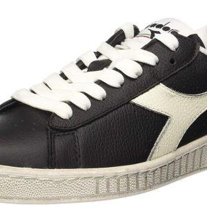 Diadora Game L Low Waxed, Scarpe Low-Top Unisex – Adulto, Nero (Nero/Bianco), 40.5 EU