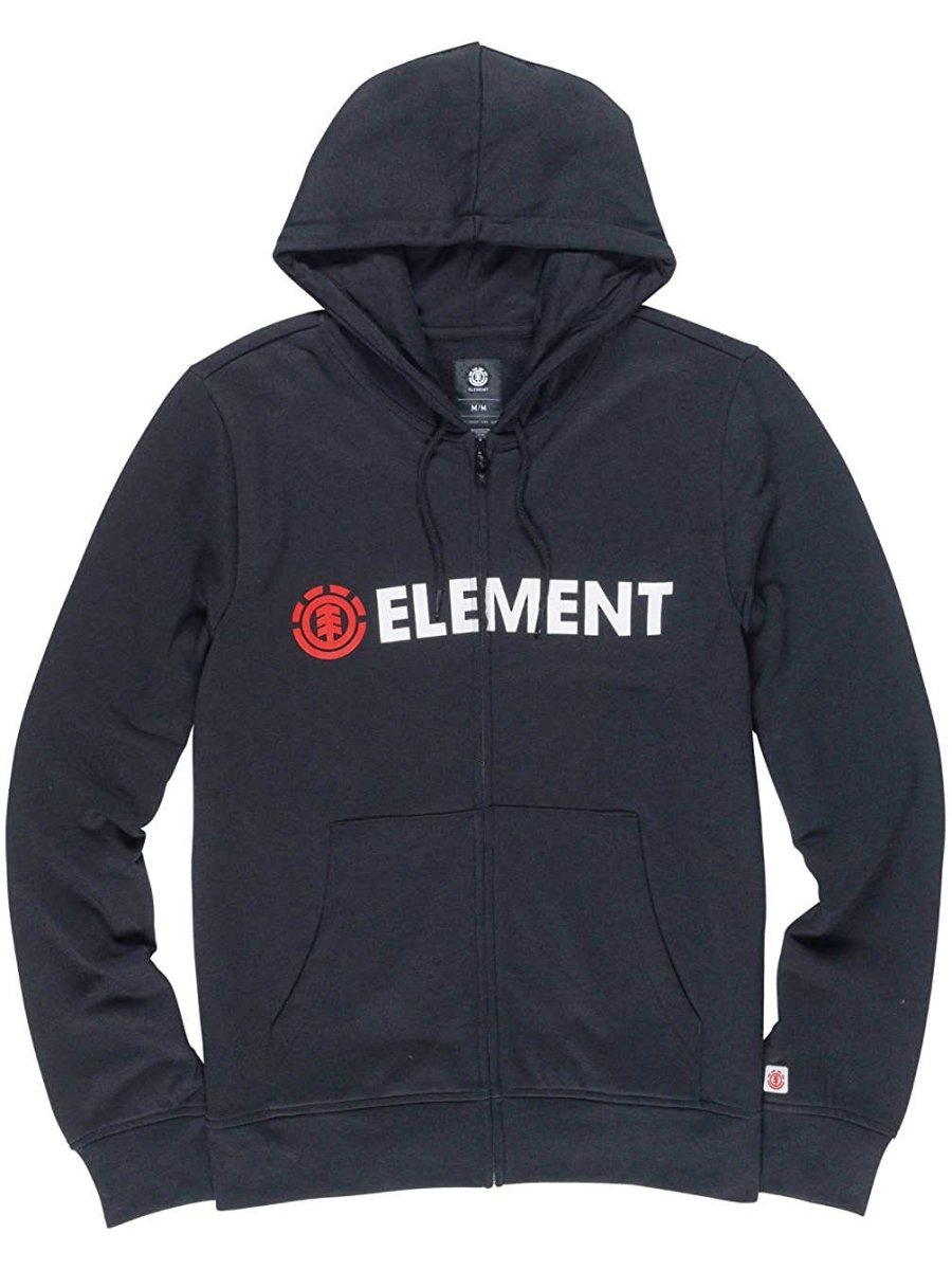 Element Uomo Blazin Felpa con Cappuccio/ Zip Hoodie Größe: S Farbe: Flint Black - immagine 2
