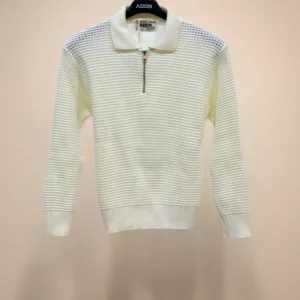 Polo Maglia bambino zip panna