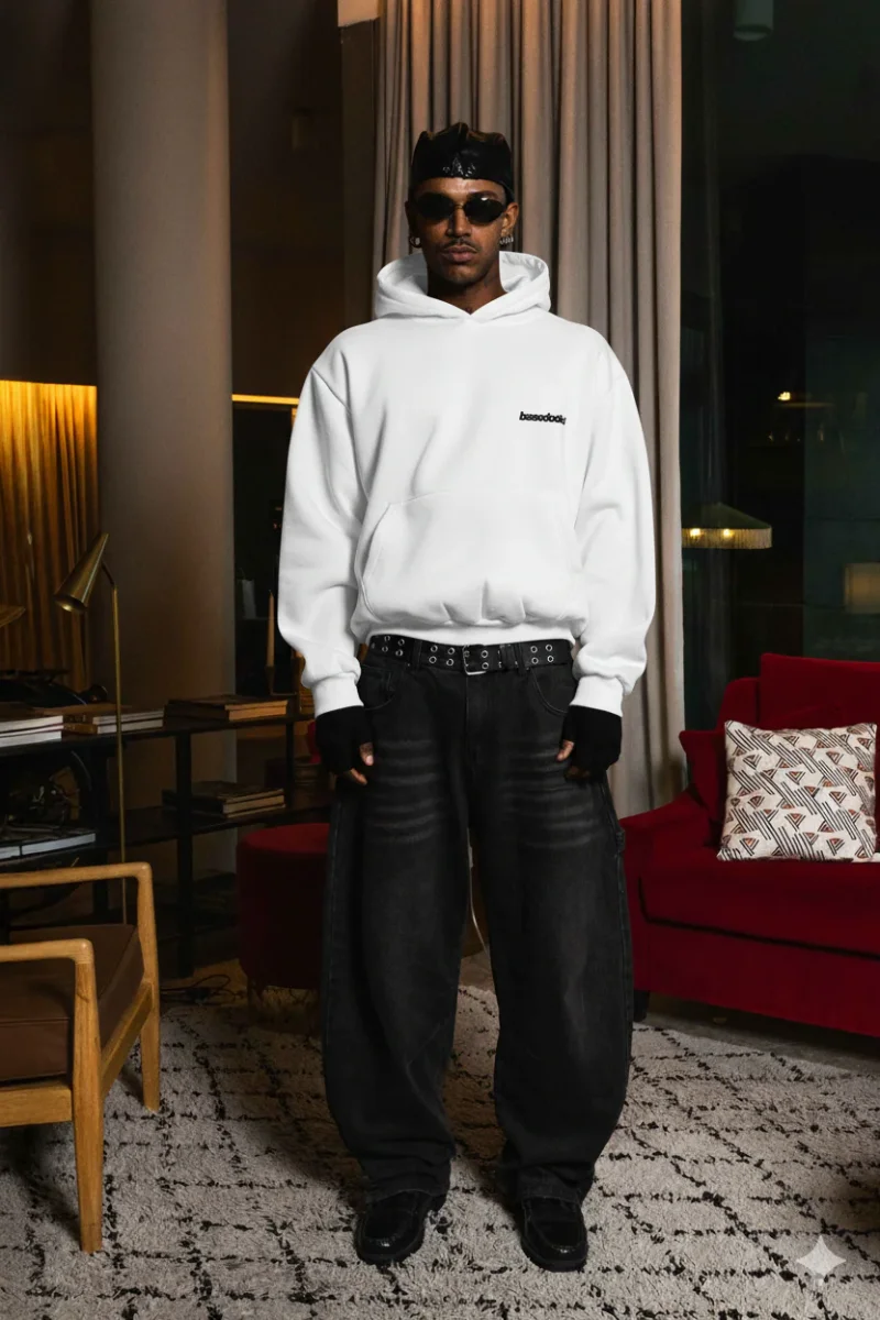Hoodie "WORLD TOUR" Italian Rich White - immagine 4