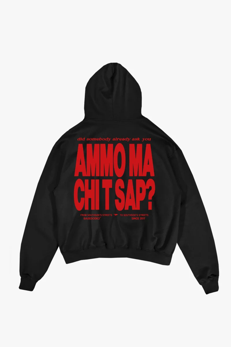 Hoodie "AMMO" CHI'T'SAP Black/Red - immagine 3