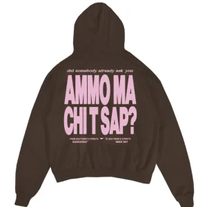 Hoodie "AMMO" CHI'T'SAP Cactus Brown/Pink