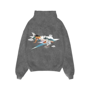 Hoodie “DYSTOPIA” AI Stone Washed