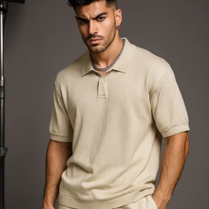 Polo in Filo Beige
