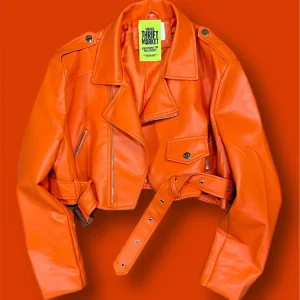 Chiodo cropped ecopelle donna