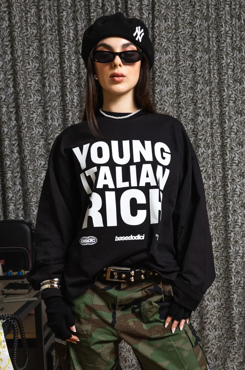 Longsleeve "WORLD TOUR" Italian Rich Black
