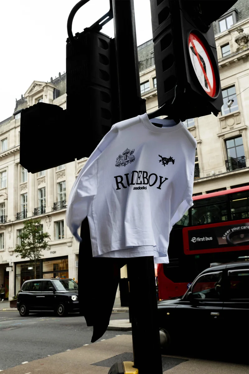 Longsleeve "RUDEBOY LDN" 12 White - immagine 3