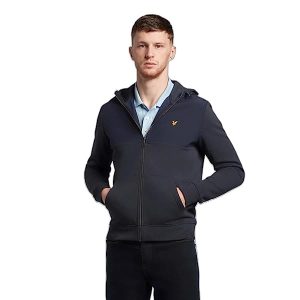 Lyle & Scott Uomo Felpa con Cappuccio E Zip in Jersey Softshell
