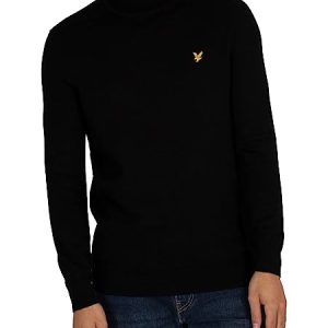 Lyle & Scott Uomo Maglia Collo Alto, Nero