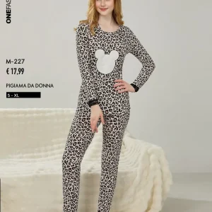 PIGIAMA DONNA 100% COTONE STAMPA ORSETTI