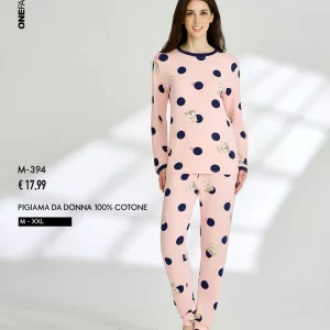 PIGIAMA DONNA 100% COTONE POIS