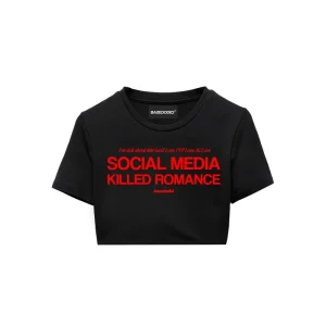 Baby Tee "KILLED ROMANCE" Black/Red