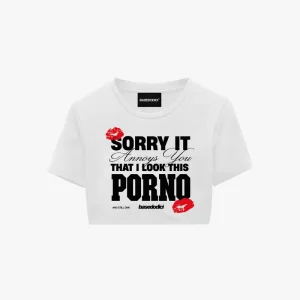 Baby Tee "DIVA" P*rno Kiss White