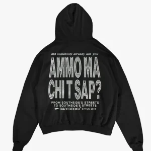 LIMITED EDITION - Hoodie "AMMO" CHI'T'SAP Black/Strass