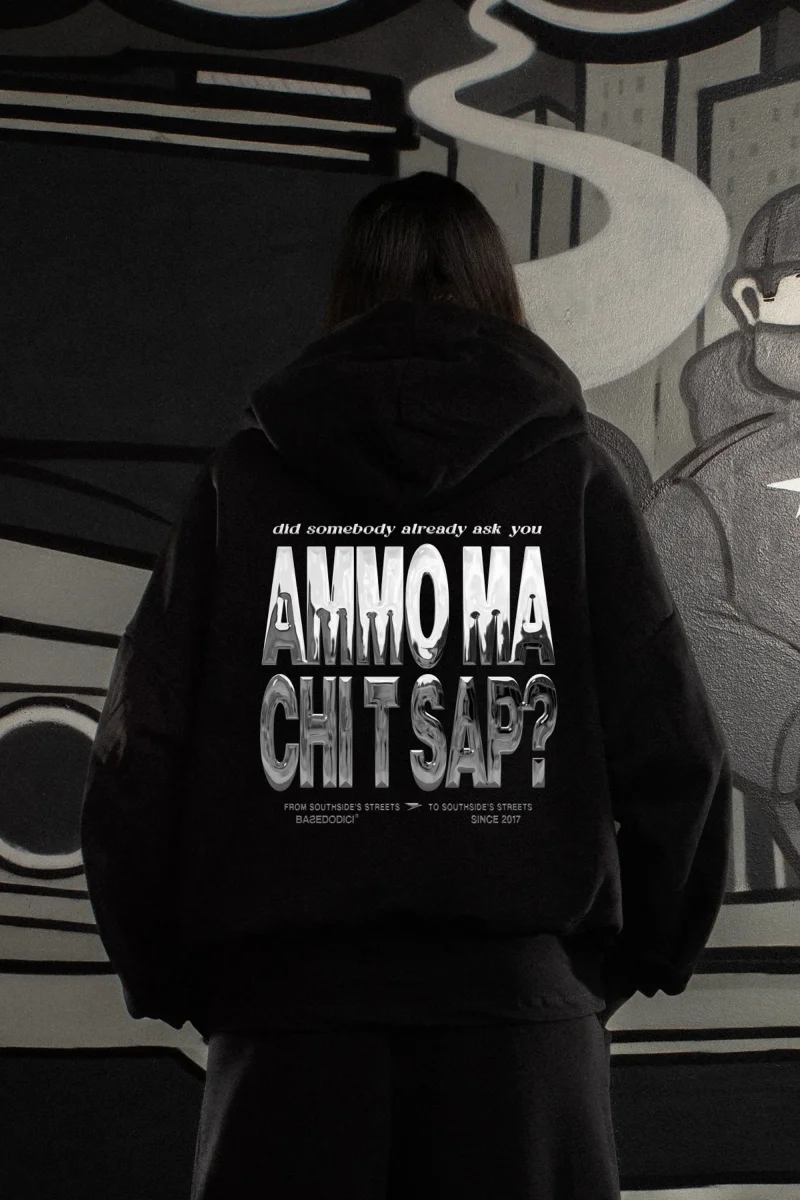 Hoodie "AMMO" CHI'T'SAP Black/Chrome - immagine 7