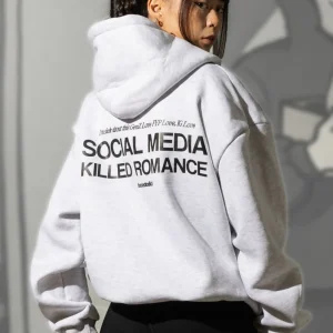 Hoodie "KILLED ROMANCE" AshGrey/Black