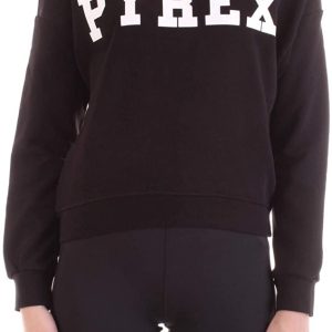 Pyrex Felpa Donna Crop Girocollo Nero, XS