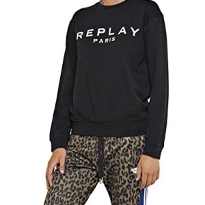 REPLAY W3971i.000.22390p Felpa, Nero (Black 98), X-Small Donna