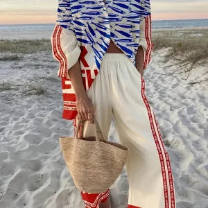 Fashion Print Beach Holiday 2-Piece Set Women