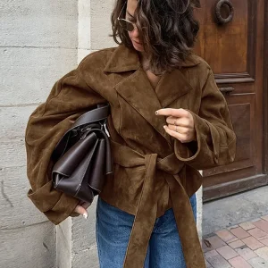 Giacca Suede Marrone