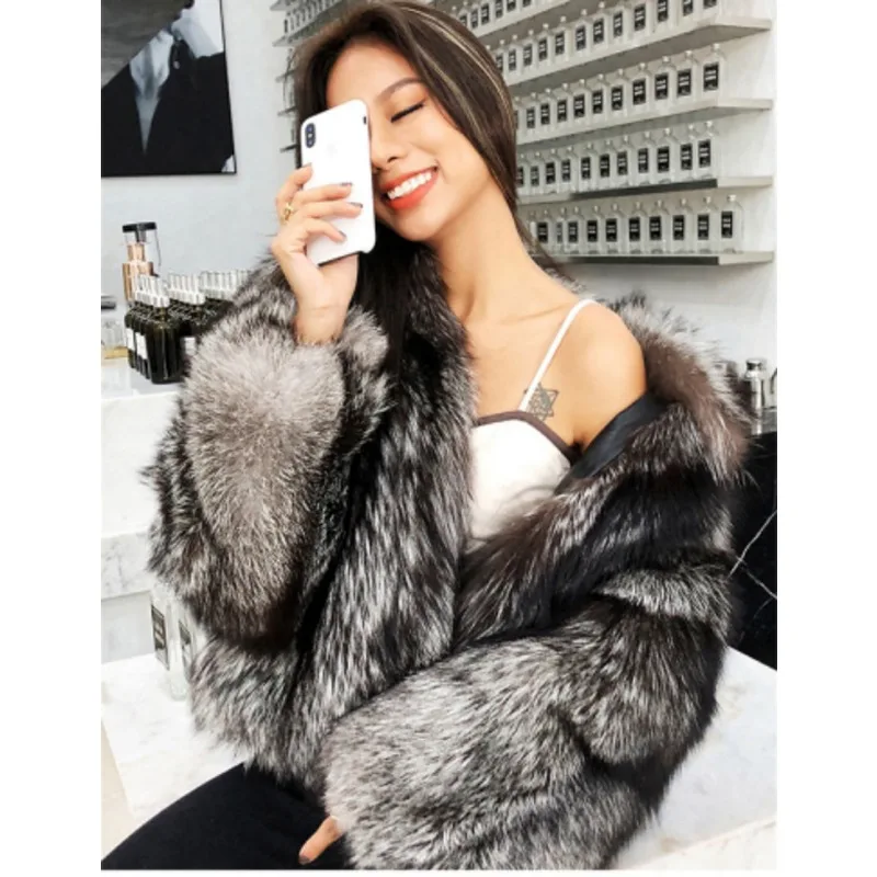 eco pelliccia Fur Coat Women Faux Fox Fur Coat - immagine 5