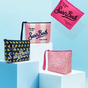 S-Saint B-Barth Striped Zip-up Clutch Bag