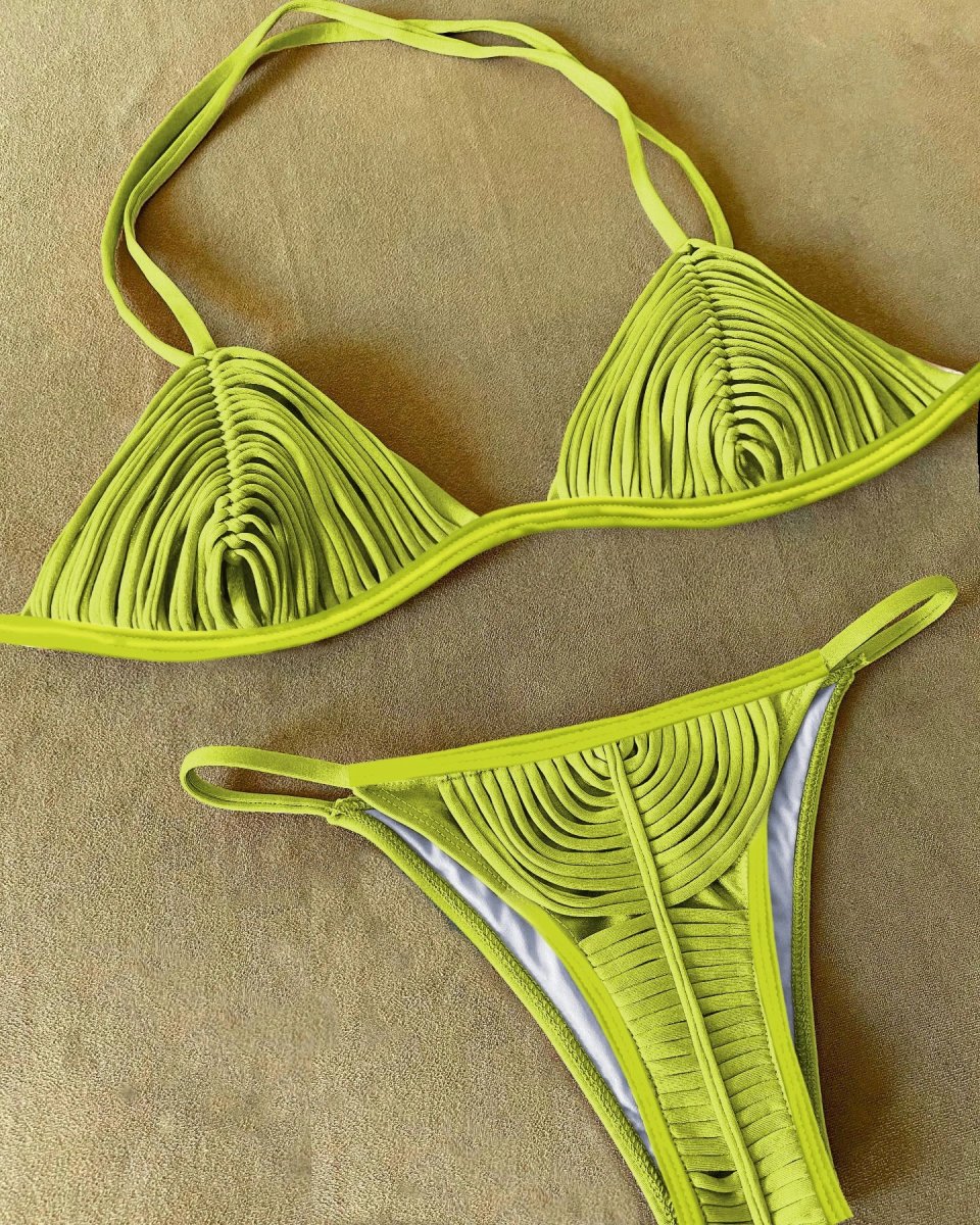 Braided Rope Bandage Stripes Brazilian Bikini Swimwear - immagine 7