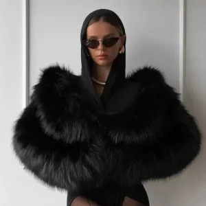 Pelliccia ecologico donna scollo