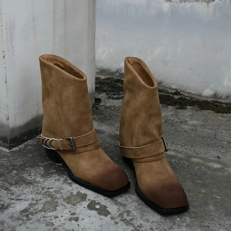 Stivale in pelle fibbia - immagine 8