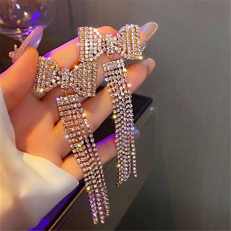 Rhinestone Earrings Crystal Jewelry - immagine 3