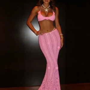 Completo Pink Crochet due pezzi