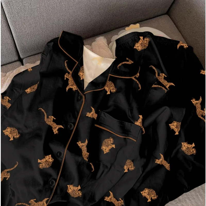 Leopard Print Women's Handsome Pajamas - immagine 6