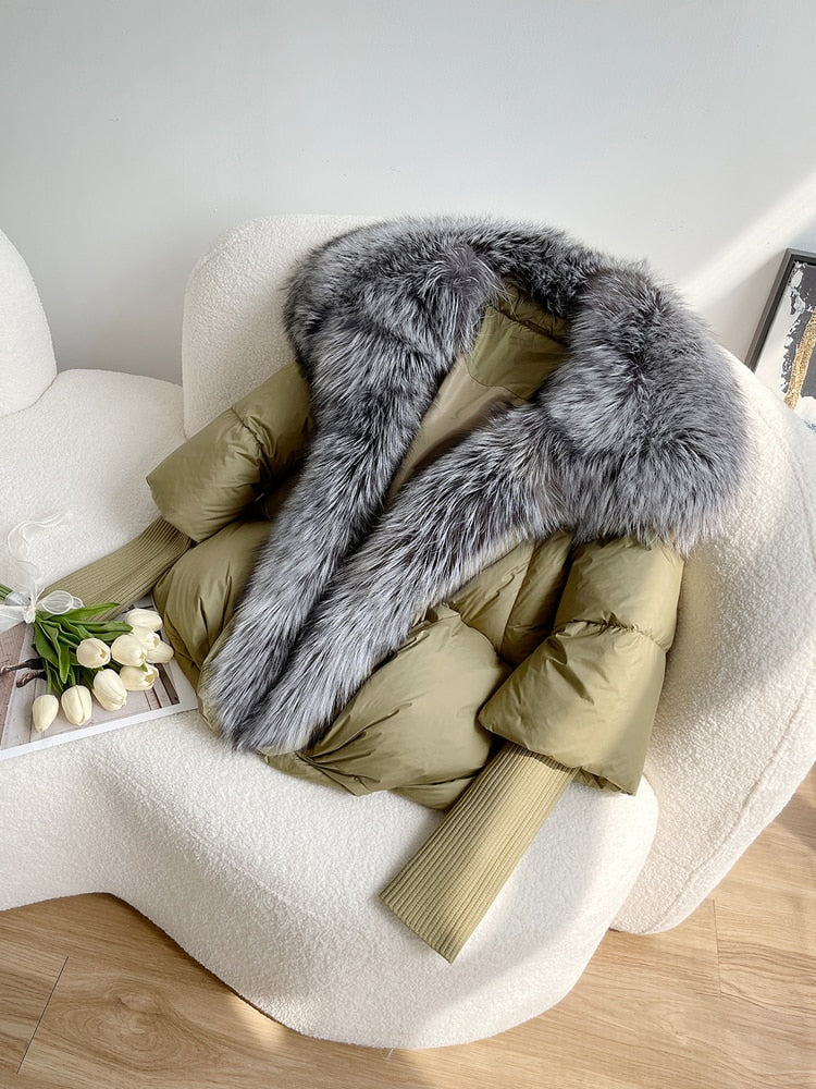 Piumino d'oca con pelliccia di vera volpe - immagine 9