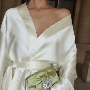 Casual Beige Satin Women's Dress Elegant