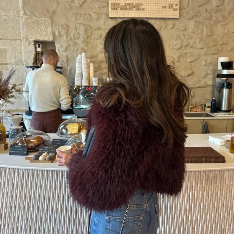 Pelliccia ecologico donna scollo - immagine 7