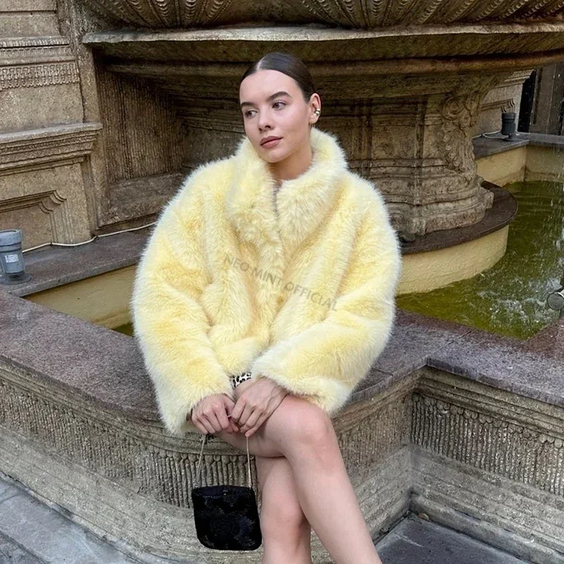 Pelliccia ecologica lemon fur donna - immagine 4