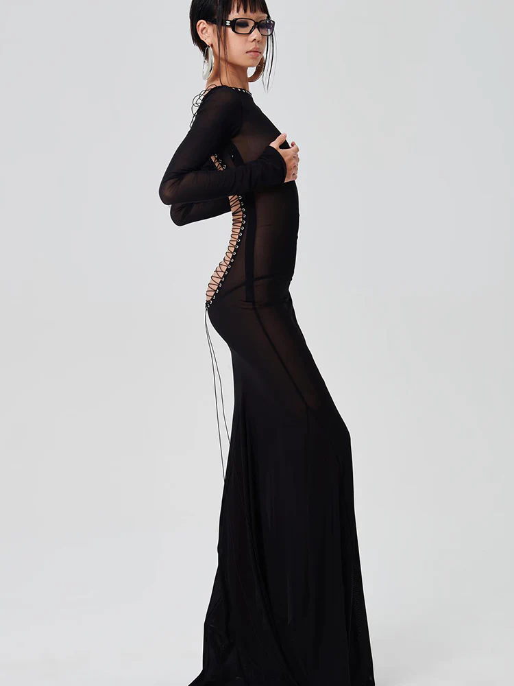 Abito lungo open back donna - immagine 3