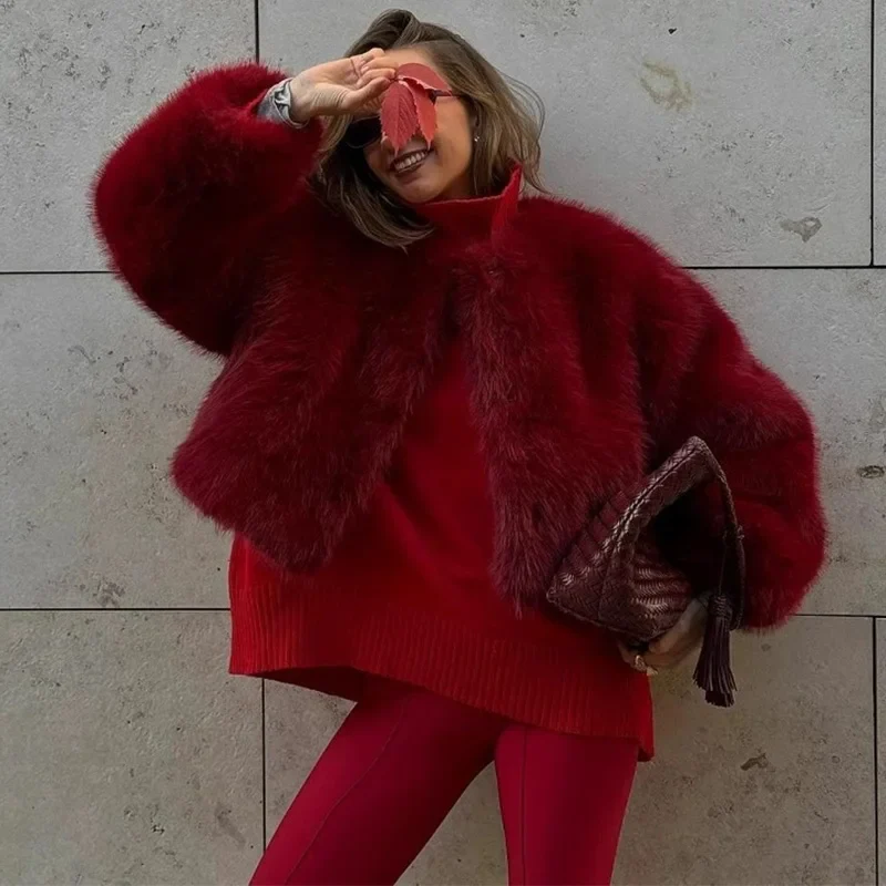 Pelliccia sintetica rossa - immagine 6