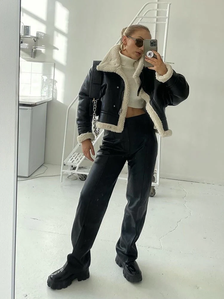 Giacca montone ecologico corto tasconi - immagine 5