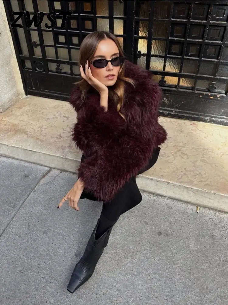 Pelliccia ecologico donna scollo - immagine 4