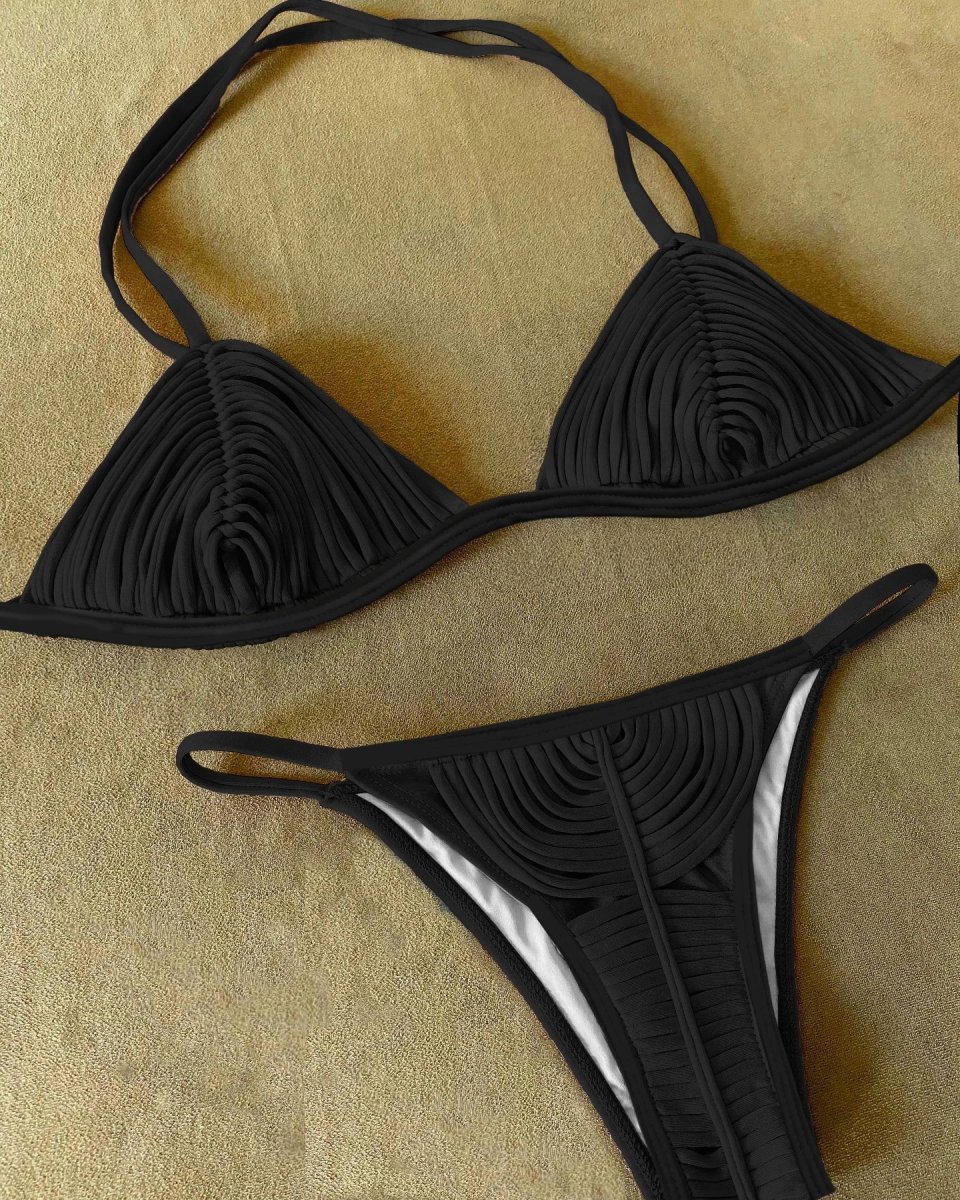 Braided Rope Bandage Stripes Brazilian Bikini Swimwear - immagine 6