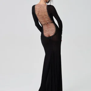 Abito lungo open back donna