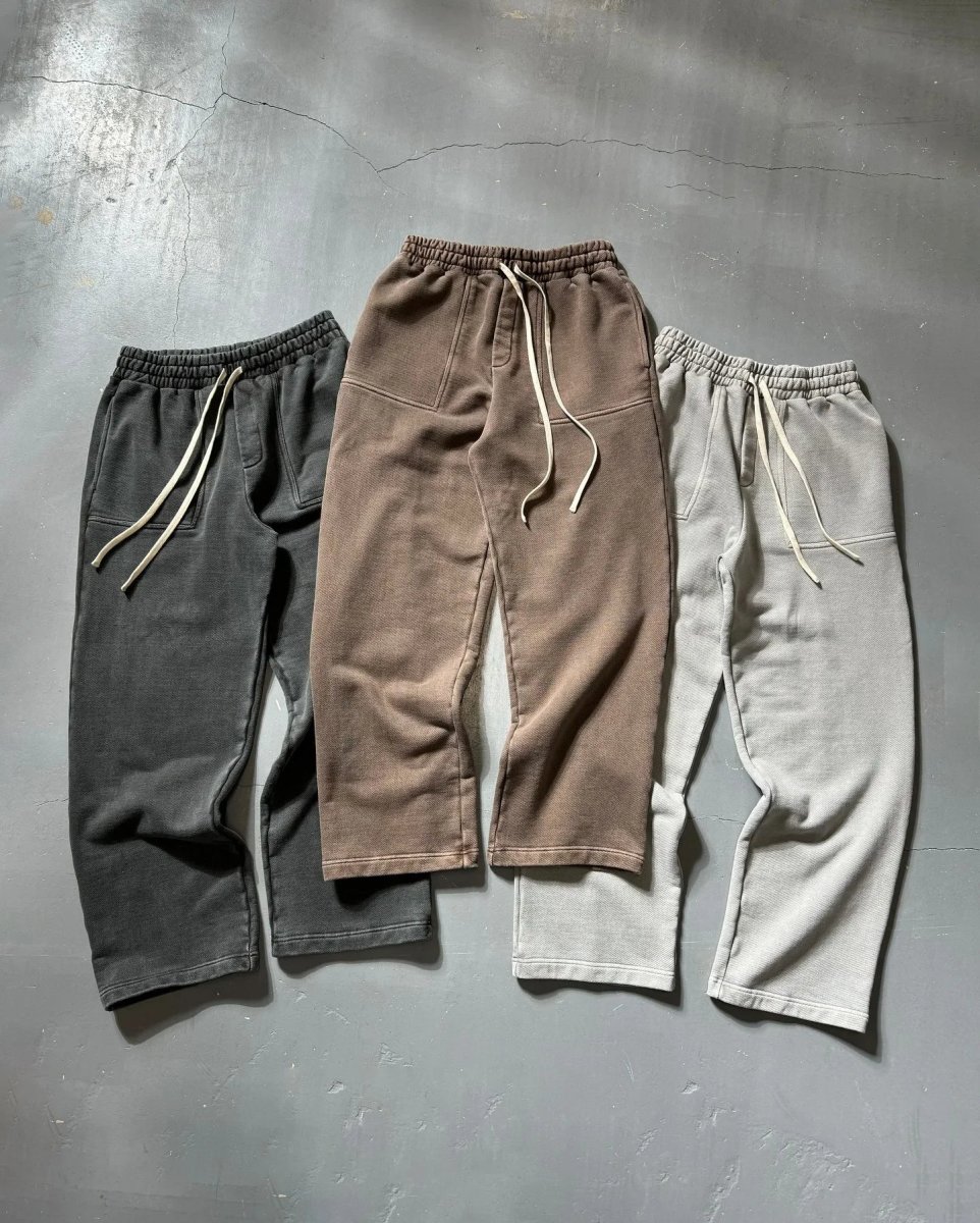 American Solid Color Cotton Oversized Sweatshirt Men Two Piece - immagine 4