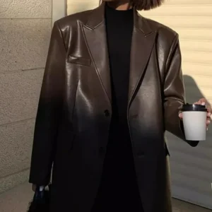 Giacca blazer oversize morbida ecopelle