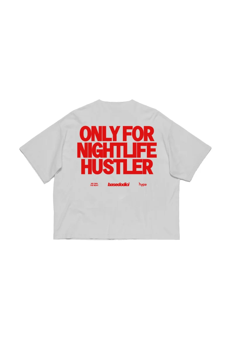 T-Shirt “BASEDODICIxHYPE” Nightlife White - immagine 2