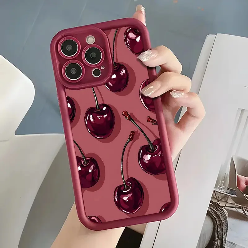 Cover Wine Red Cherry Print Case - immagine 6