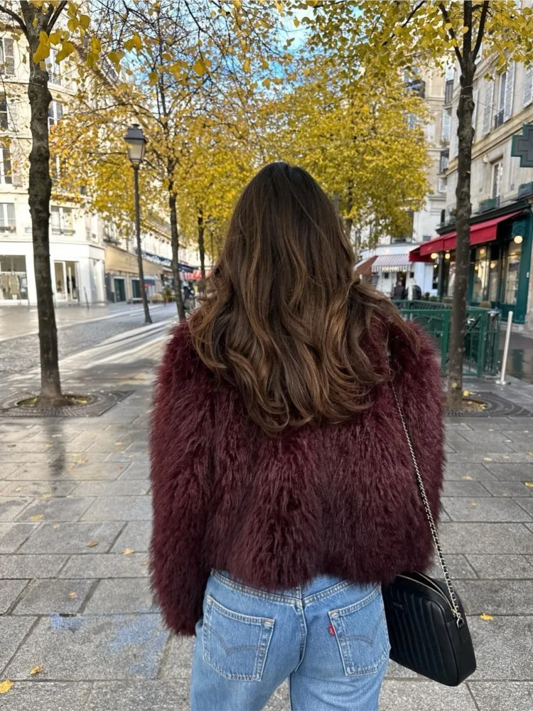 Pelliccia ecologico donna scollo - immagine 6