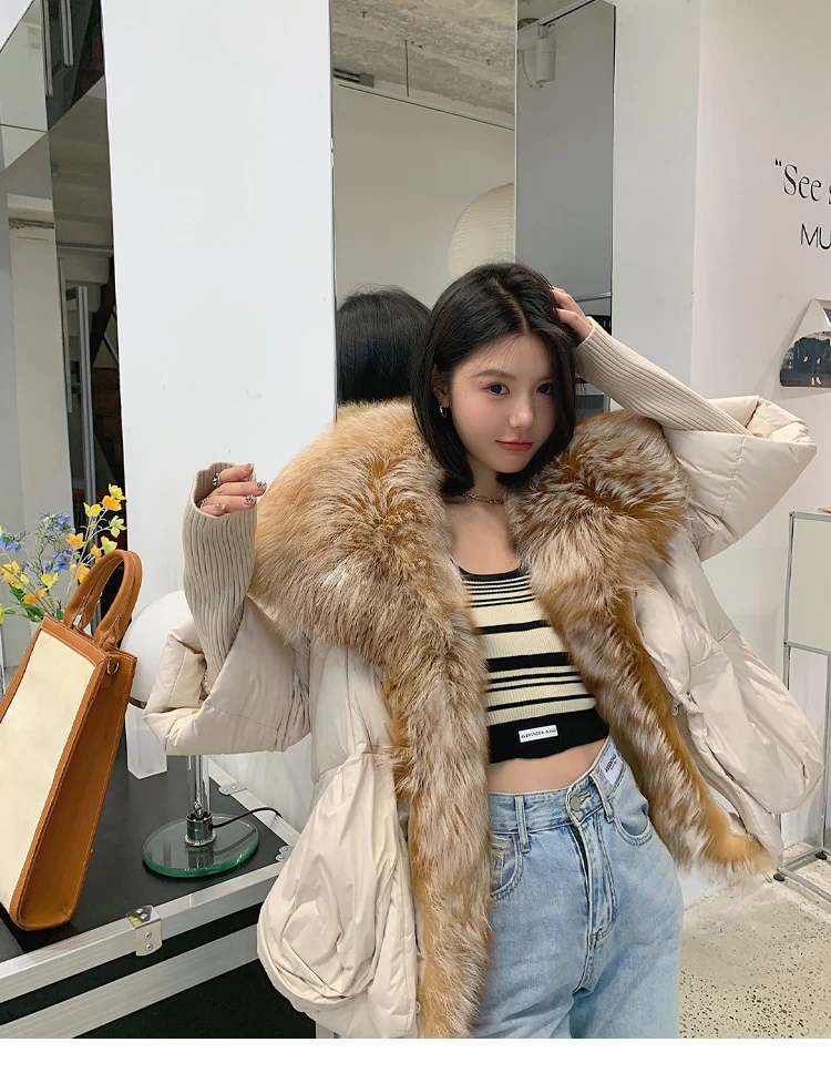 Piumino d'oca con pelliccia di vera volpe - immagine 2